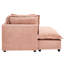 Chenille rembourrée rose avec siège mobile de 39,8 po, coussins latéraux confortables, convient aux coussins de confort de salon, aux petites pièces-1422498359