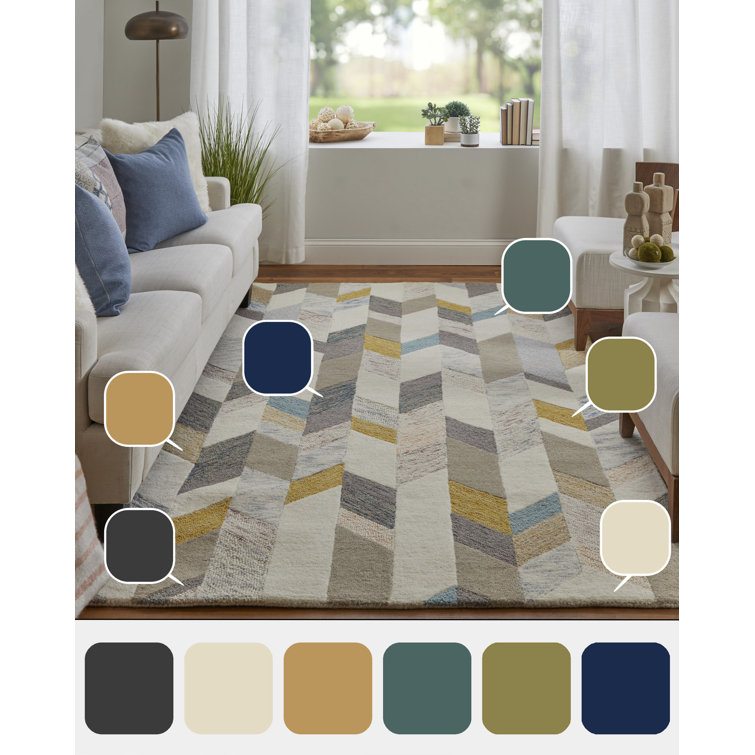 Hand-tufted Bay Leaf Modena Wool Area Rug - 9'9 Square/Surplus