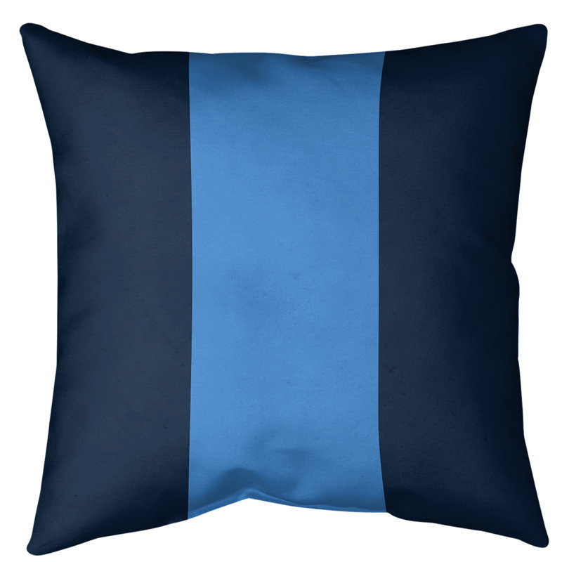 Coussin décoratif d'intérieur/d'extérieur, 18 po x 18 po, Bleu marine / bleu