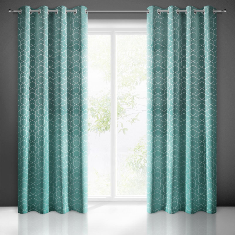 Marmie Blackout Curtains Single Panel, Turquoise