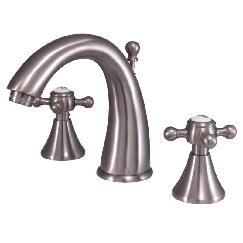 Widespread Bathroom Faucet with Drain Assembly, Brushed Nickel