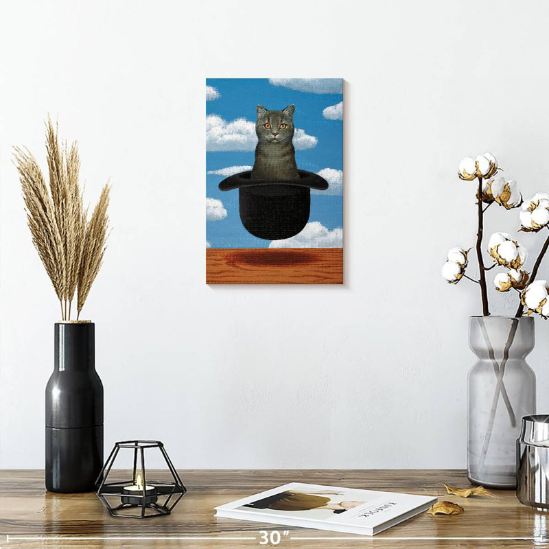 Chat Brampt Magritte, H 12 po x l 8 po