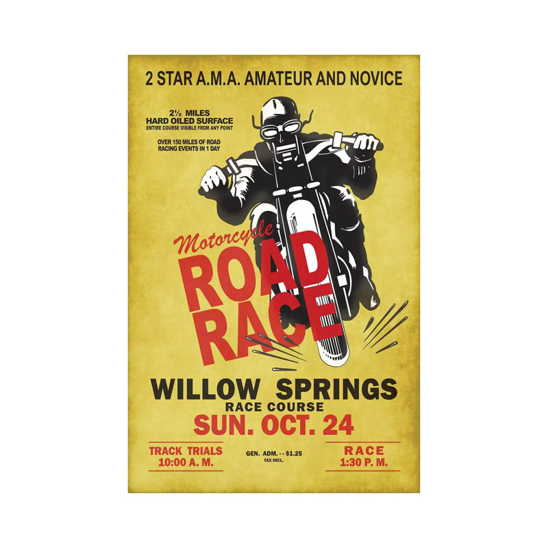 Willow Springs Road Race by Mark Rogan - Wrapped Canvas Gallery-Wrapped Canvas Giclée, 66.04 cm H x 45.72 cm W x 1.91 cm D