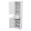 Armoire de rangement pour salle de bain haute avec armoire à porte simple et tiroir réglable