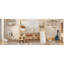 Full Size Wooden Loft Bed House-Shaped Frame With A Tent, Natural+Beige-598414185-598414182