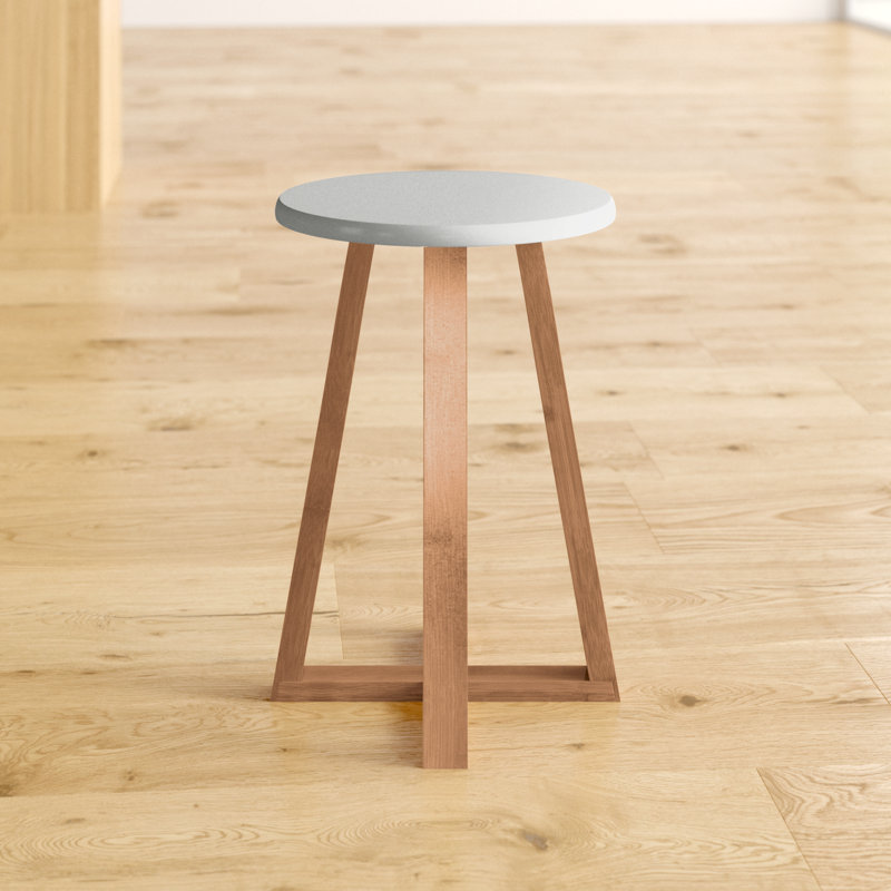 Adair Solid Wood Accent Stool, White