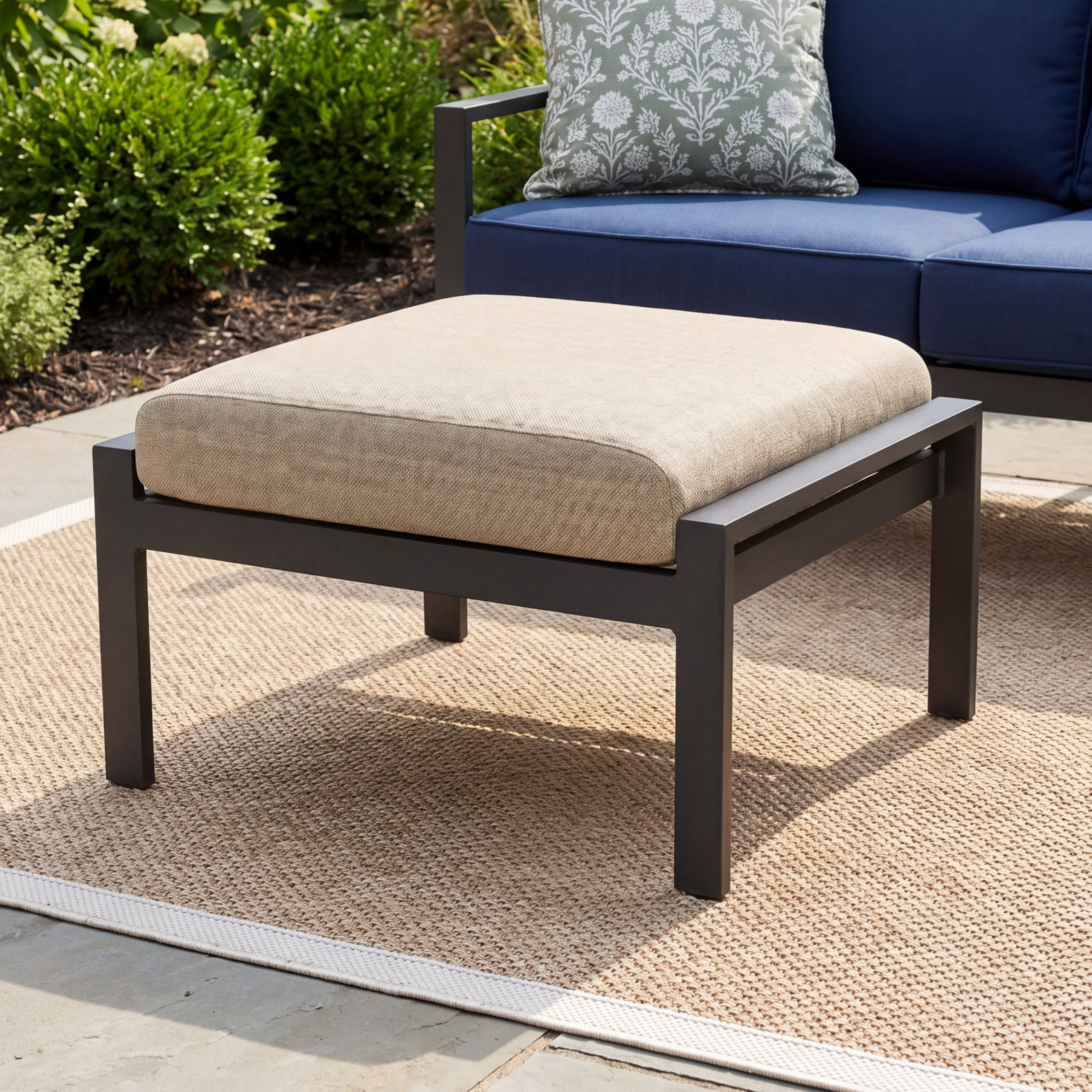 24" Sunbrella® Seat Cushion, Sunbrella® Cast Ash, 4" H x 22" W x 20" D