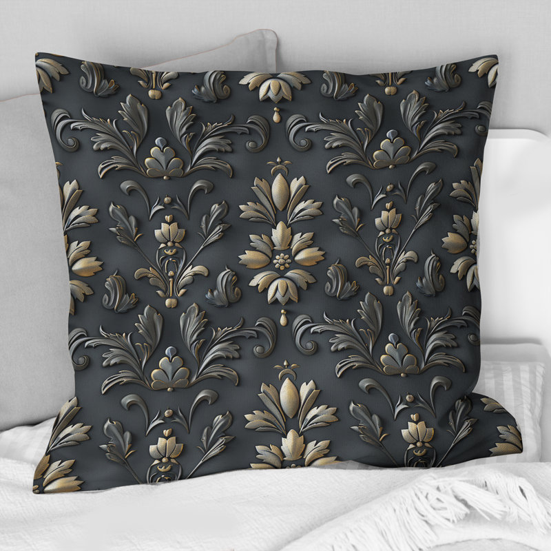 Coussin décoratif gris foncé Glamour Luxe III, H 18 po x l 18 po