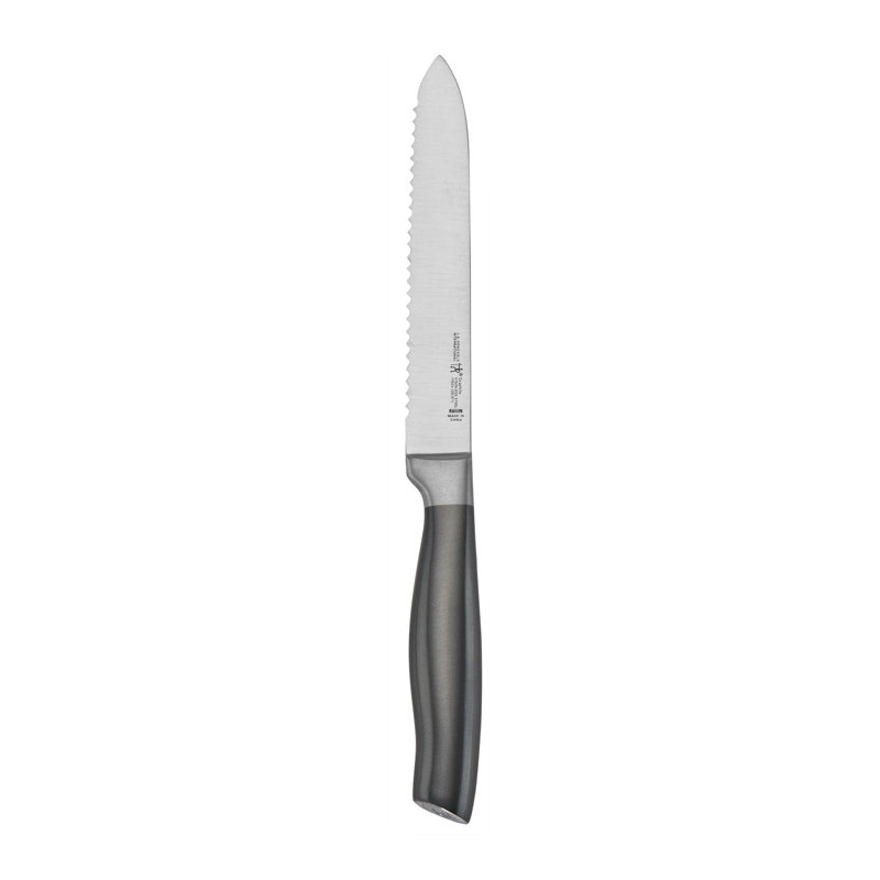 HENCKELS Graphite 13-Piece Knife Set with Block, Kitchen Knife Sharpener, Chef Knife, Steak Knife, Black, Stainless Steel