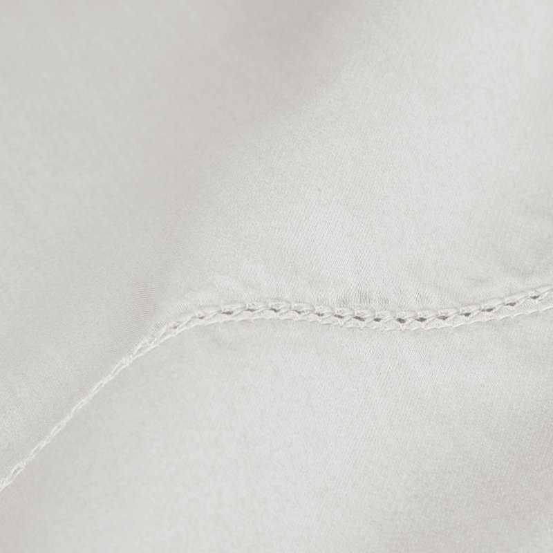 Barbe Sheet Set, King Sheet Set + Fitted Sheet + 2 Pillowcases, Silver