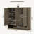 Cesiro 3 - Door Fluted Shoe Cabinet With Adjustable Shelves And Open - Bottom Access-1751304475