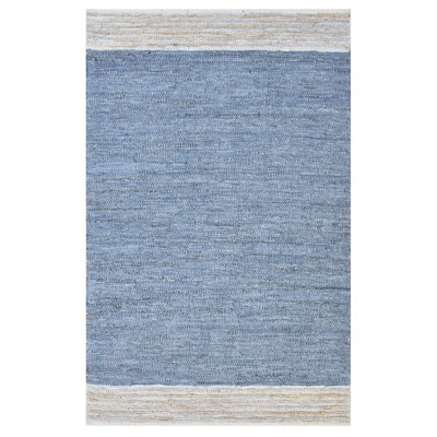 Tapis bleu tissé à la main Vigue