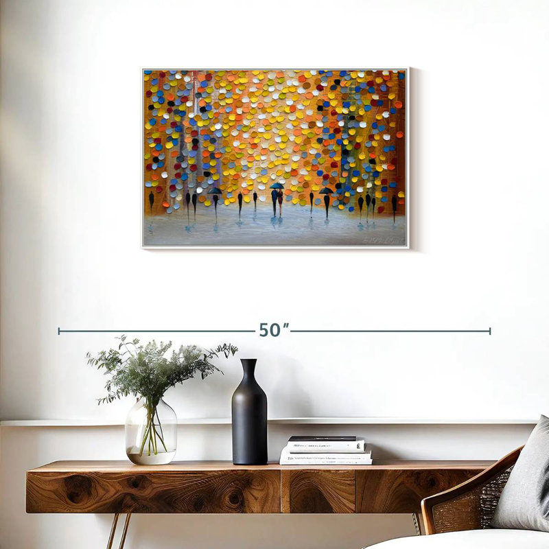 Belle pluie, Cadre flottant blanc, 31 po x 21 po