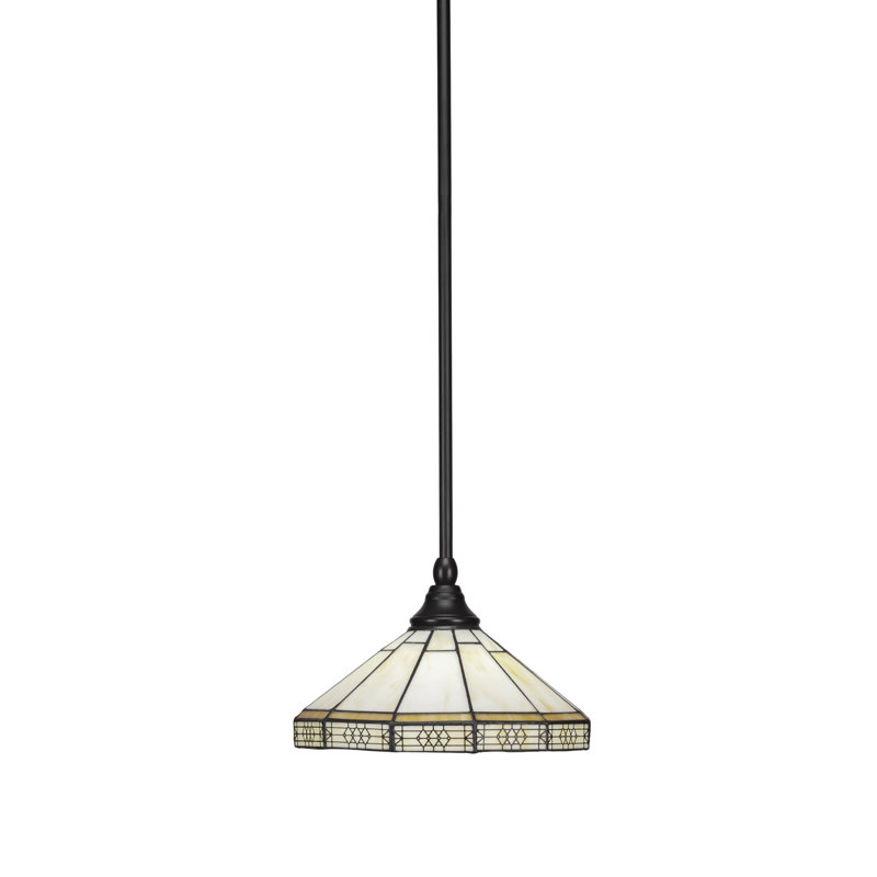 Mini-luminaire suspendu à tige, Noir mat