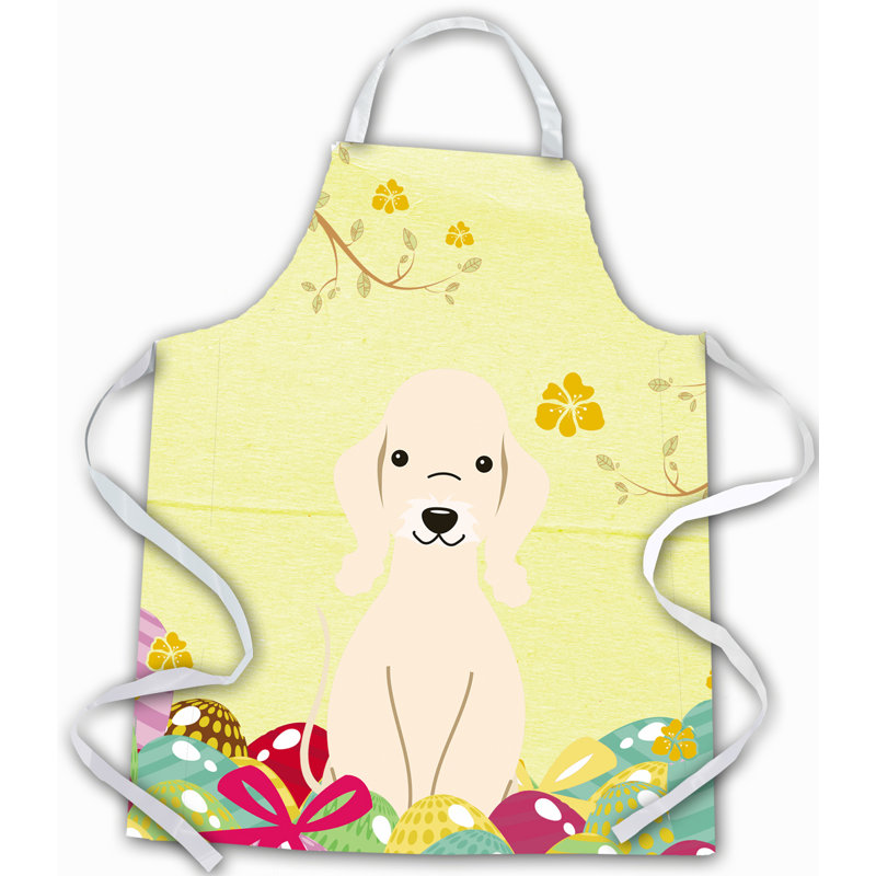 Tablier œufs de pâques, Jaune / crème, Bedlington terrier