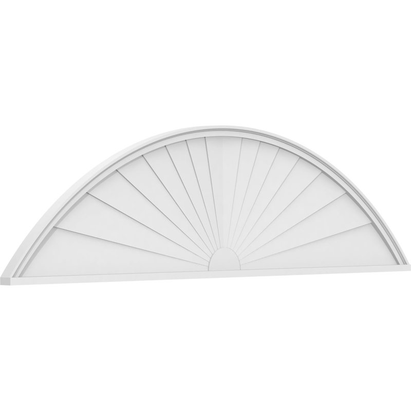 Segment Arch Sunburst Architectural Grade PVC Pediment, 21-1/2" H  x 82" W  x 2" D