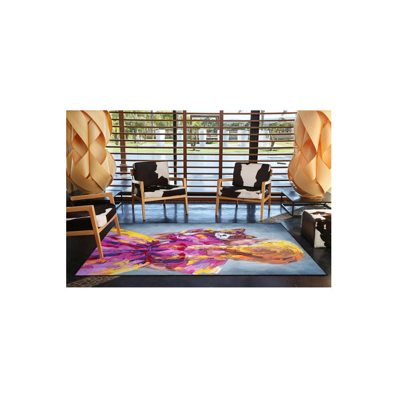 Tapis rose lavable à la machine, Sous-tapis rectangulaire 3 pi 11 po x 5 pi 11 po i