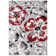 Rooshi Floral Gray/Red Area Rug