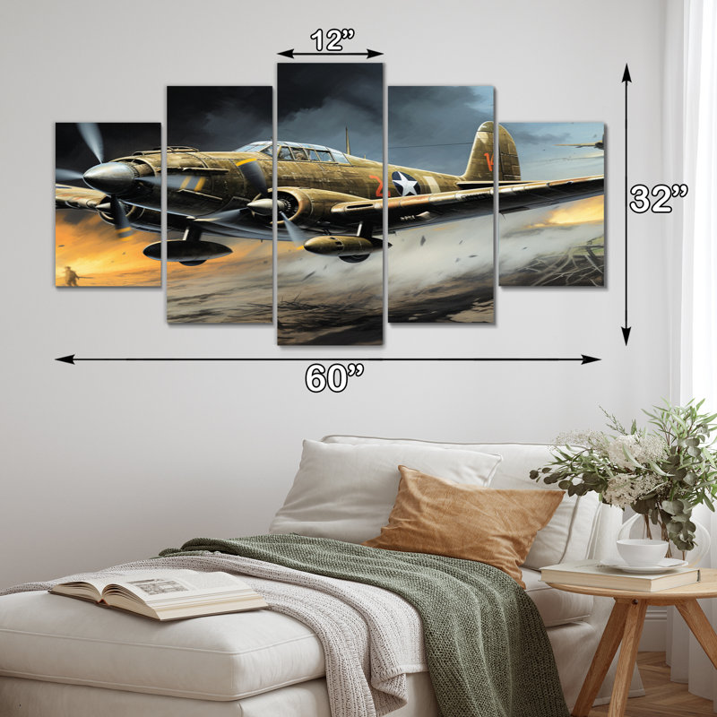 - Impression d'art mural militaire - 5 panneaux