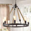 Freddi 8 - Light Dimmable Wagon Wheel Chandelier