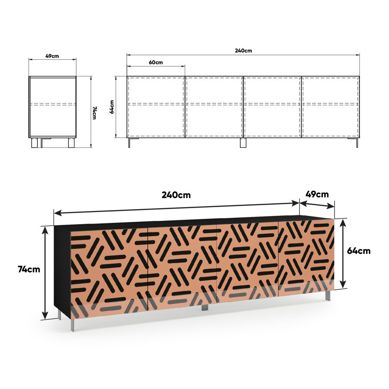 Harmanda 4 -Door Accent Cabinet, Orange