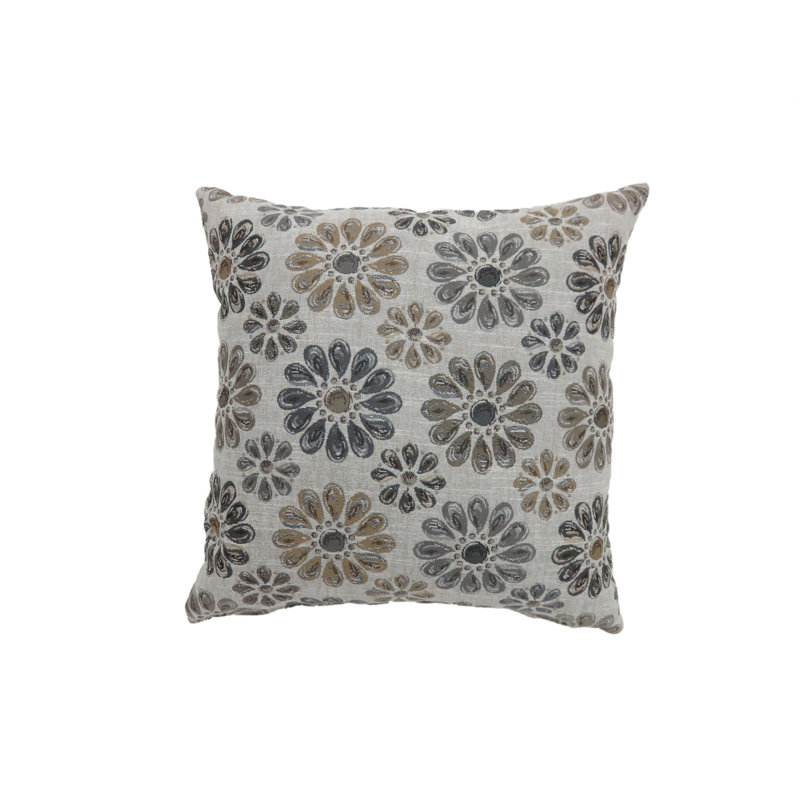 Housse et insert de coussin carré Florafora, H 20 po x l 22 po, Gris