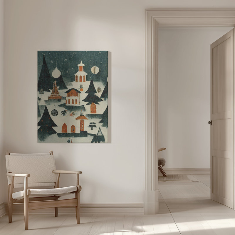 "Avant Noël", art mural sur toile tendue, H 16 po x l 12 po