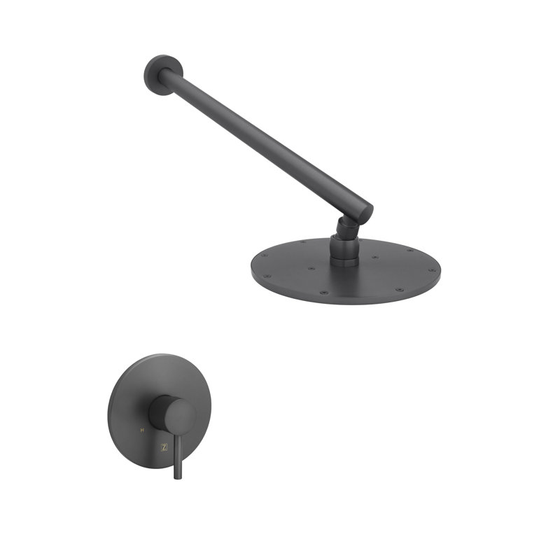 Complete Shower System with Rough-in Valve, Gun Metal