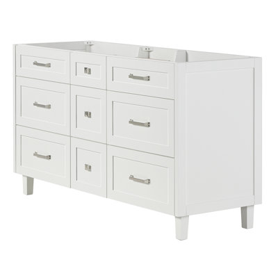 Armoire à double cuve 60 po Ariel Monreau en bleu minuit