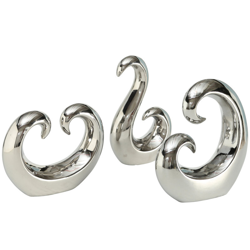 Eternity Curl and Wave Sculptures, Set of 3