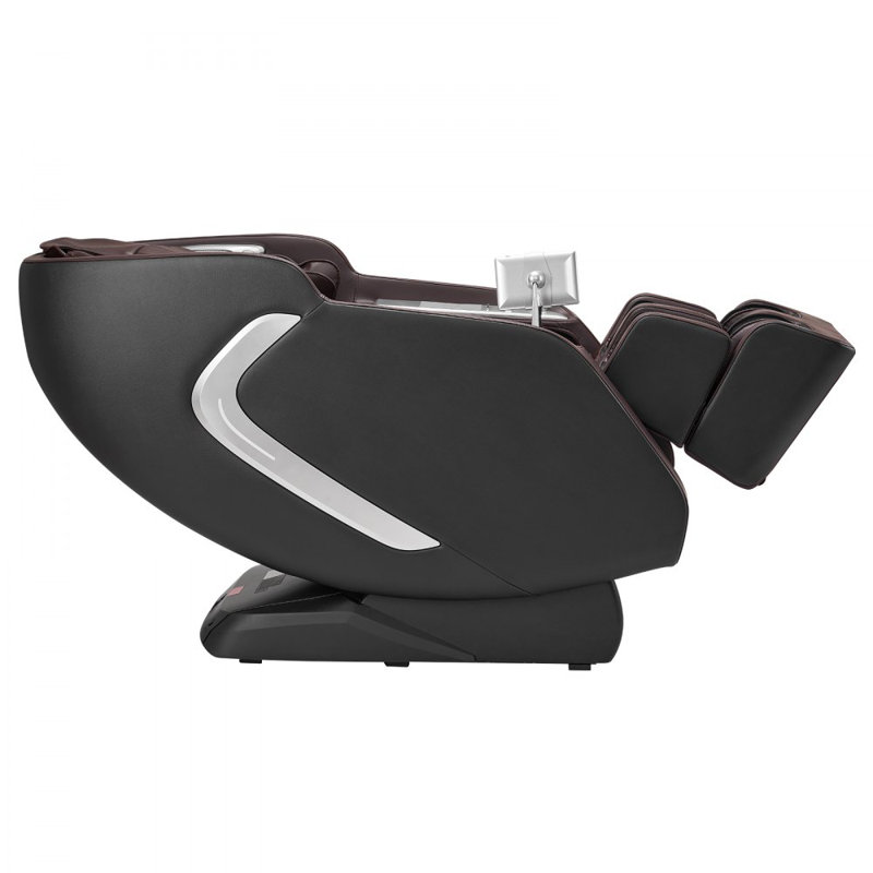 Fauteuil de massage, fauteuil inclinable à gravité zéro 4D avec rail SL, Stretch de yoga, commande vocale d'intelligence artificielle, chaleur, repose-pieds, pédale rétractable, 36 coussins gonflables, LCD, commandes d'accoudoirs, base roulante