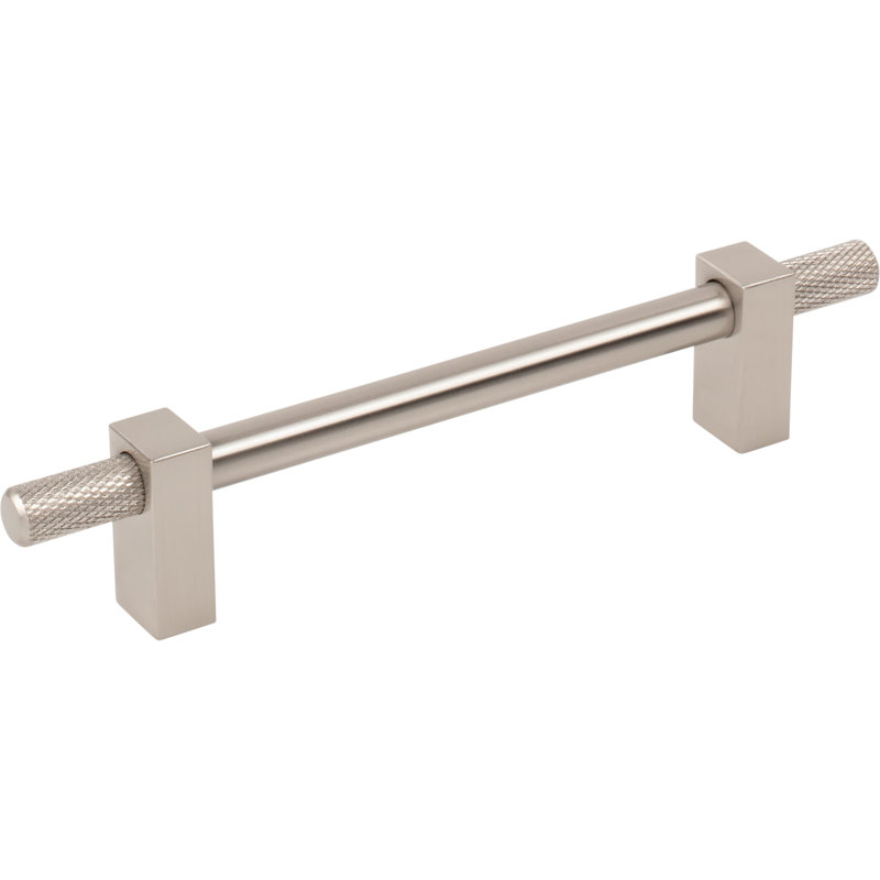 Larkin 4 Knurled Ends Bar Pull, Satin Nickel, 5 1/16"