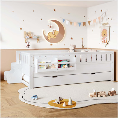 Twin Bed with Bookshelves and Trundle