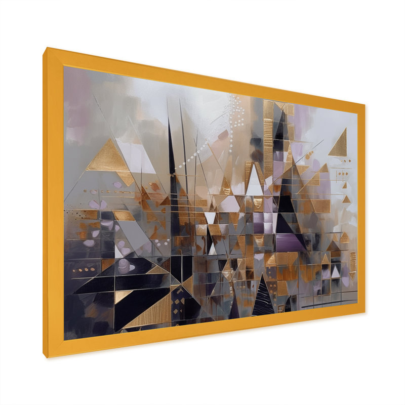 «Soft Color Composition II», impressions murales géométriques modernes, Impression dorée sur toile encadrée