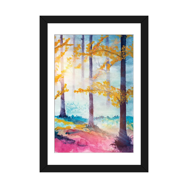 «In The Forest VI» par Marco Gonzalez, impression sur toile tendue, Papier beaux-arts encadré noir, Blanc
