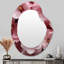 Fleur de cerisier rose - miroir unique de forme irrégulière cerise, grand miroir mural asymétrique rose, impression d'art en métal