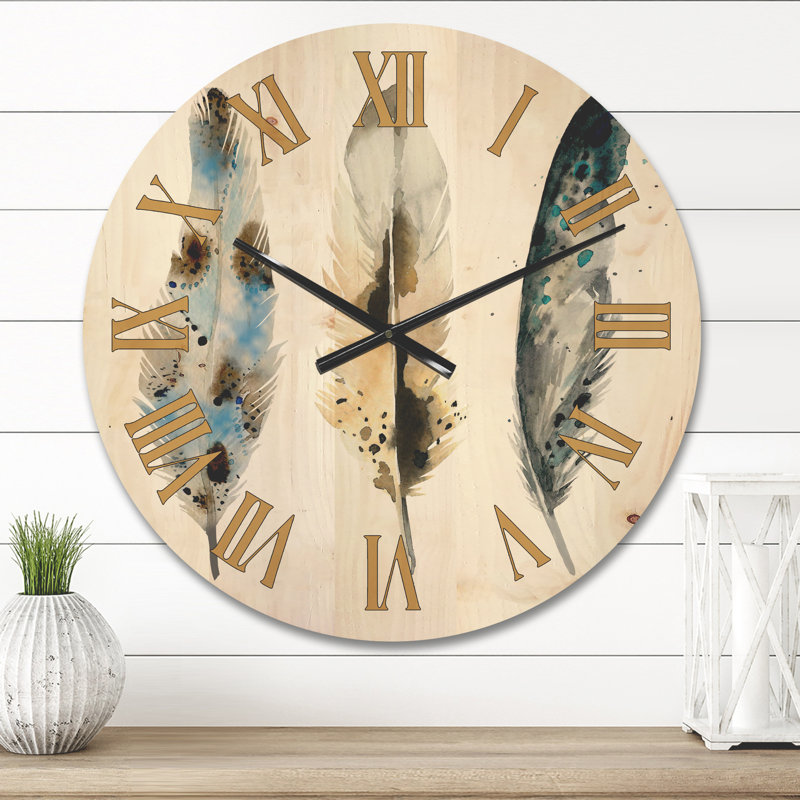 Horloge murale en bois coloré V, Grand