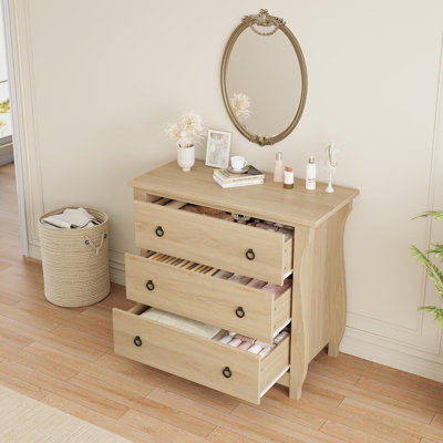 Commode de chambre autoportante 3 tiroirs 29,3 po de hauteur