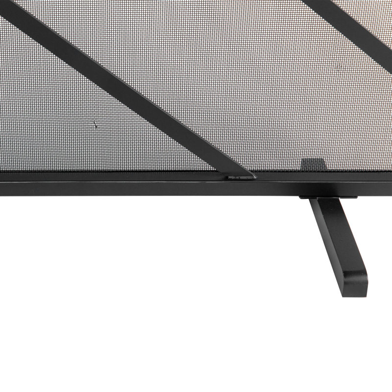 Amsterdam Steel Fireplace Screen, Flat Black