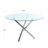 Kaizlyn Modern Round Glass Dining Table for 4-6 People, Clear Tempered Glass Top, Metal Cross Base, Round Kitchen Table for Dining Room, Circular Table for Small Space-876951156-876951144