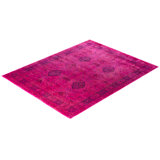 Overdyed Hand-Knotted Wool Modern-Contemporary Pink Area Rug 8' 1" x 10' 3"