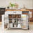 51''W Solid Wood Countertop Kitchen Island Cart, with Large Capacity and Foldable Design-2031172370