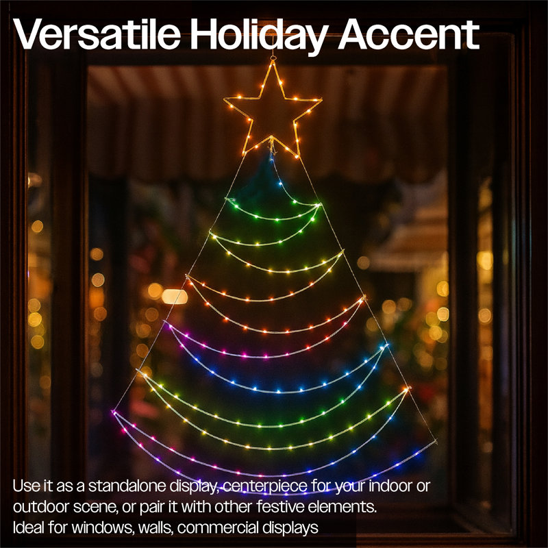 LED Indoor / Outdoor String Lights, 120cm H x 140cm L x 3cm D
