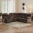 108.8''W 7-Piece Modern Microfiber Upholstered Soft Manual Reclining Sectional With Cupholders & Storage-349572150