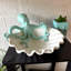 Plateau décoratif en résine pour coquille de poulpe bord de mer turquoise et blanc, 12 pouces de large