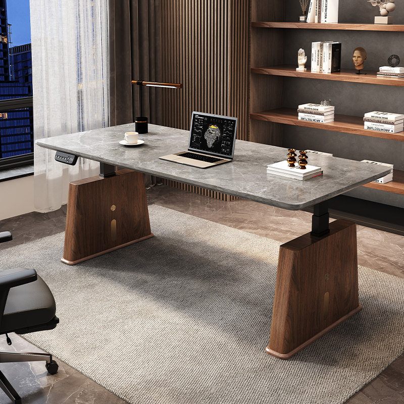 Bureau moderne réglable en hauteur 62,99 po, H 49,21 po x l 62,99 po x P 27,56 po