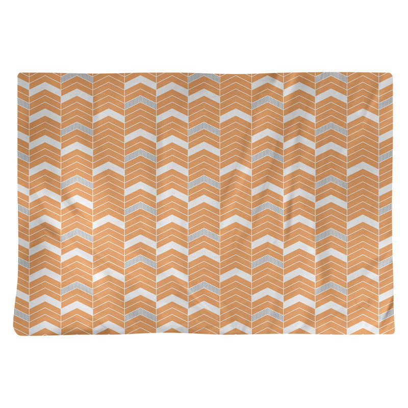 Récapitulatif à chevrons 18" lineed Stephenie, Orange et gris, Coton