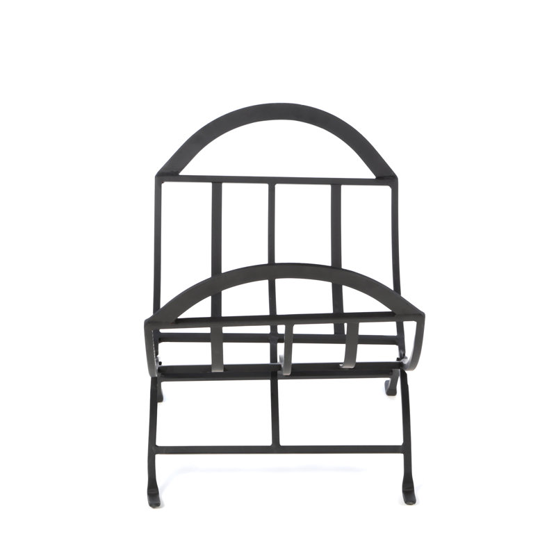 Black Wrought Iron 22'' Folding Firewood Log Rack