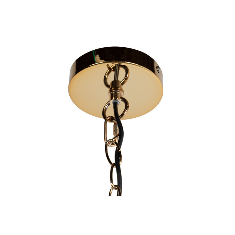 1 - Light Drum Pendant, Pink/Garnet/Gold