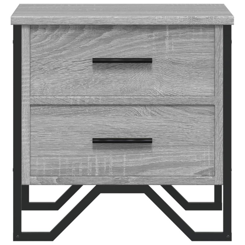 Aimilios 40cm W Metal Bedside Table, Grey Sonoma